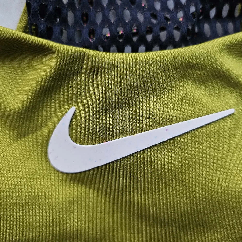 Nike Women's Wild High Neck Bikini Swim Top, Olive Green Yellow, Size L, NWT - Picture 8 of 11